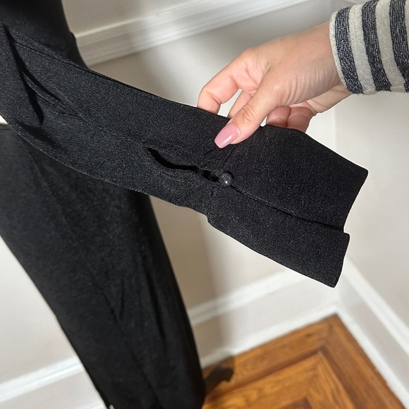 Runaway Stretchy Black Maxi Dress Cutouts Long Sleeves Collared Preppy - Picture 7 of 17